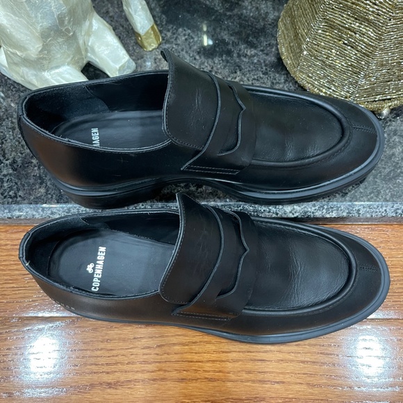 COPENHAGEN STUDIOS Vitello Mocassins épais noirs - Picture 12 of 14